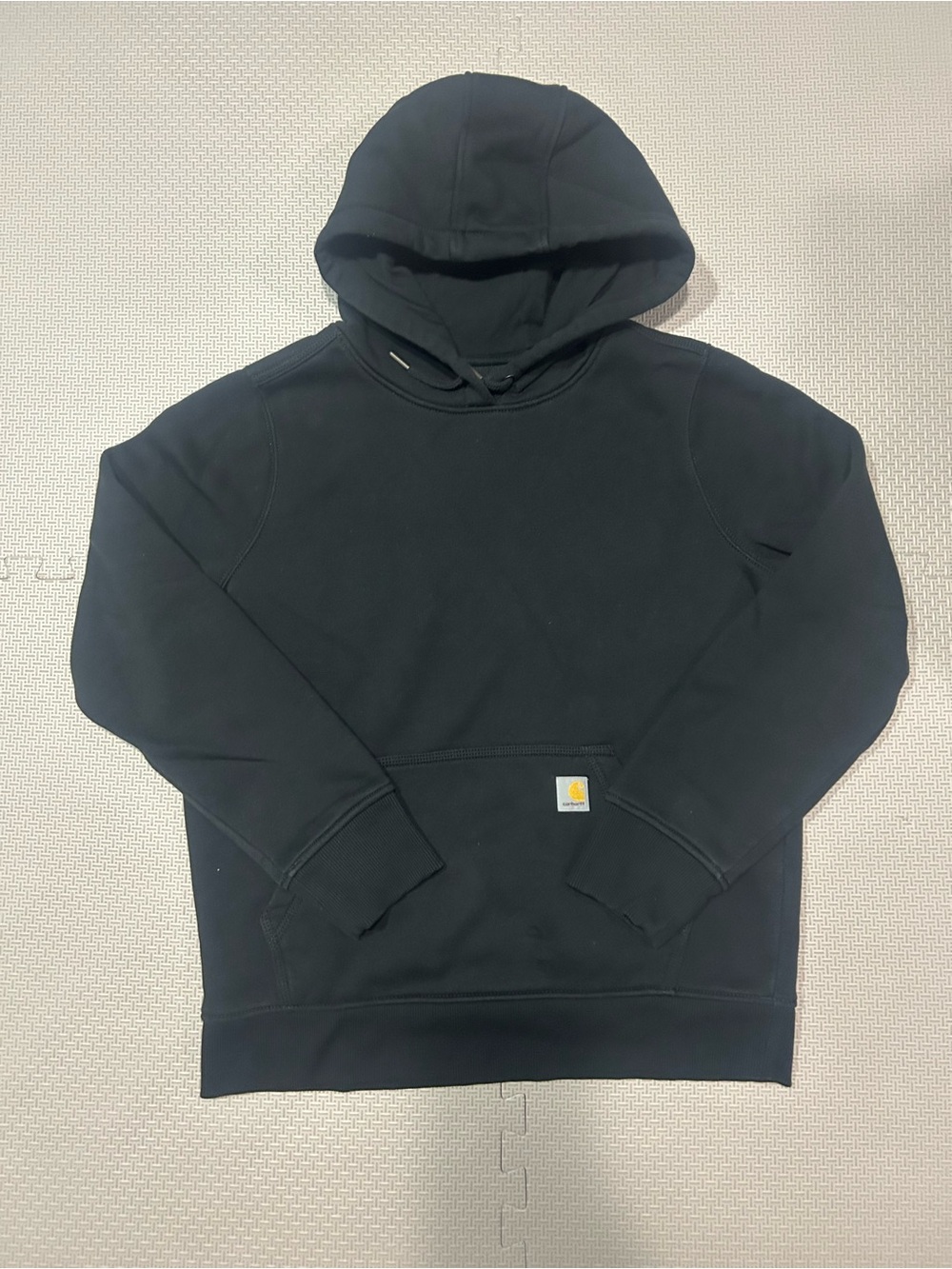 Carhartt Black Hooded Pullover Sweatshirt with Pocket Logo